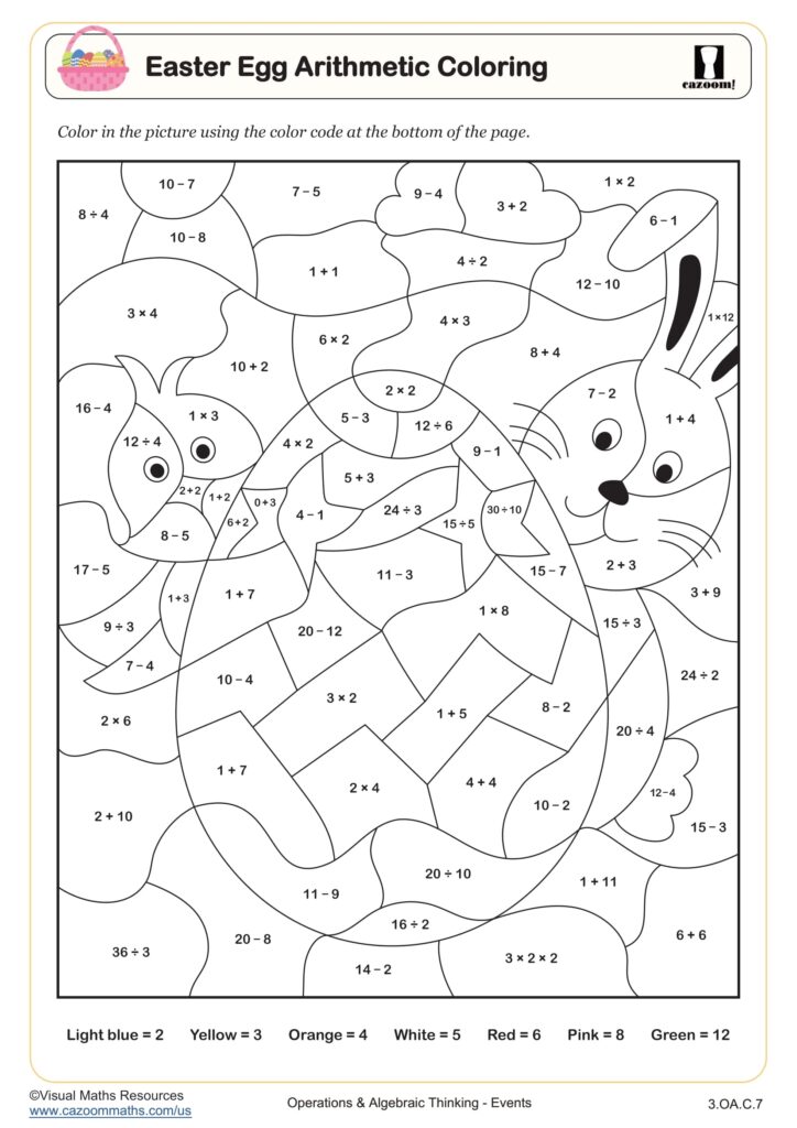 Math Worksheets Easter
