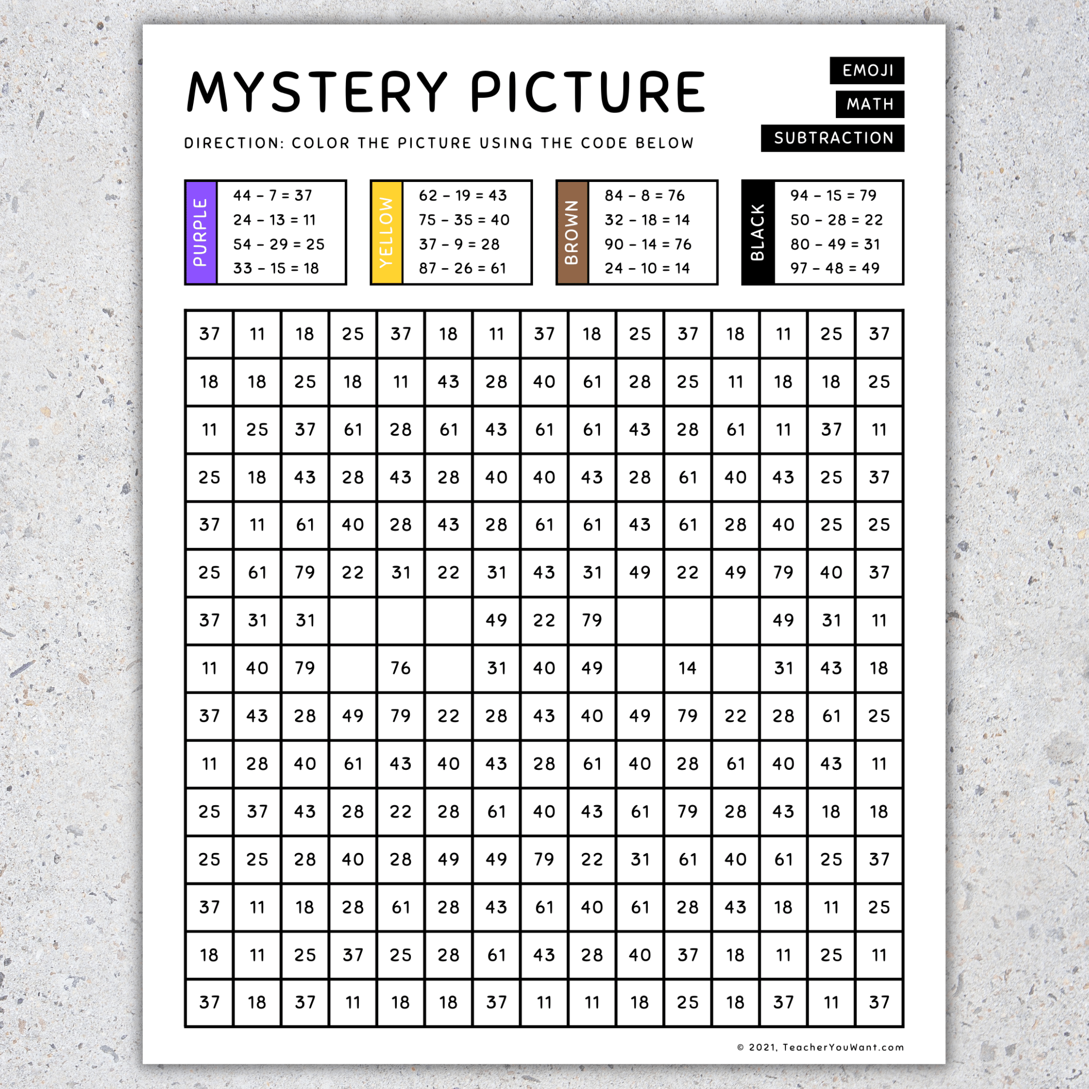 Math Mystery Worksheets Pdf Free