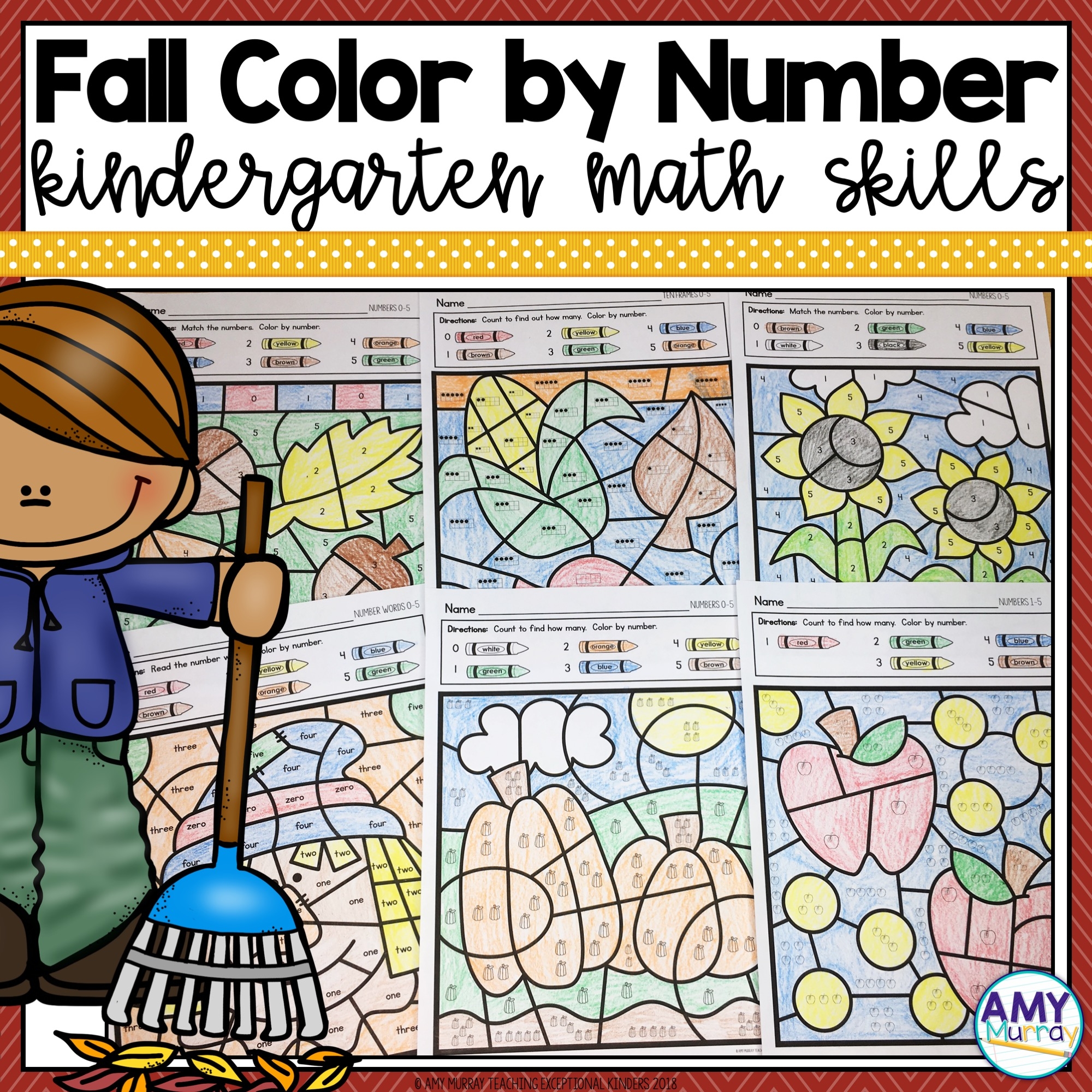 Fall Math Worksheets For Kindergarten