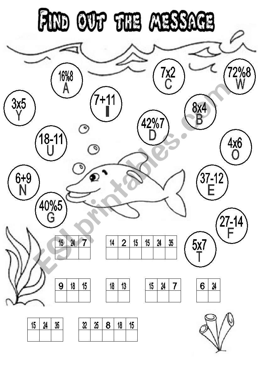 Find Out The Message ESL Worksheet By Soledad grosso