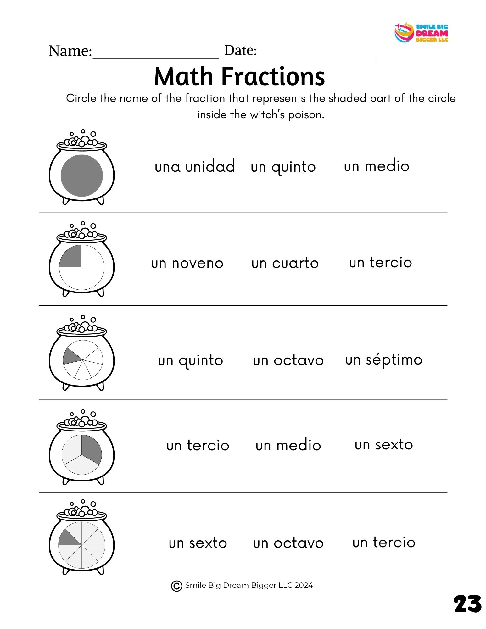 First Grade Introduction To Fraction English Spanish Pumpkin Worksheet Halloween Math Activities For Kids Classful