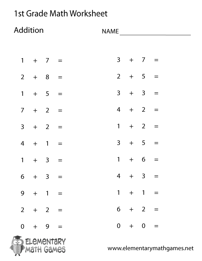 Math Problems For 1st Graders Worksheets