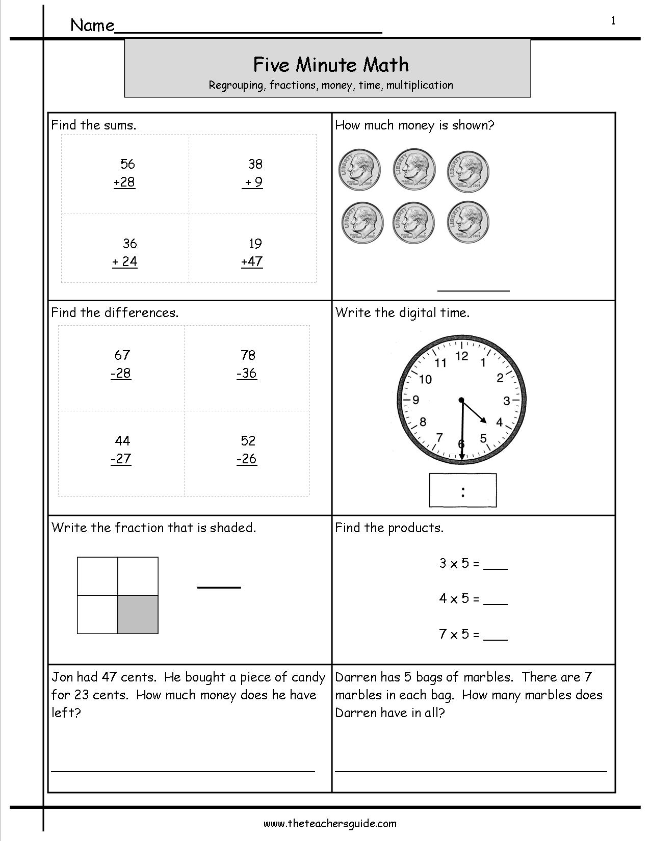 Drill Math Worksheets