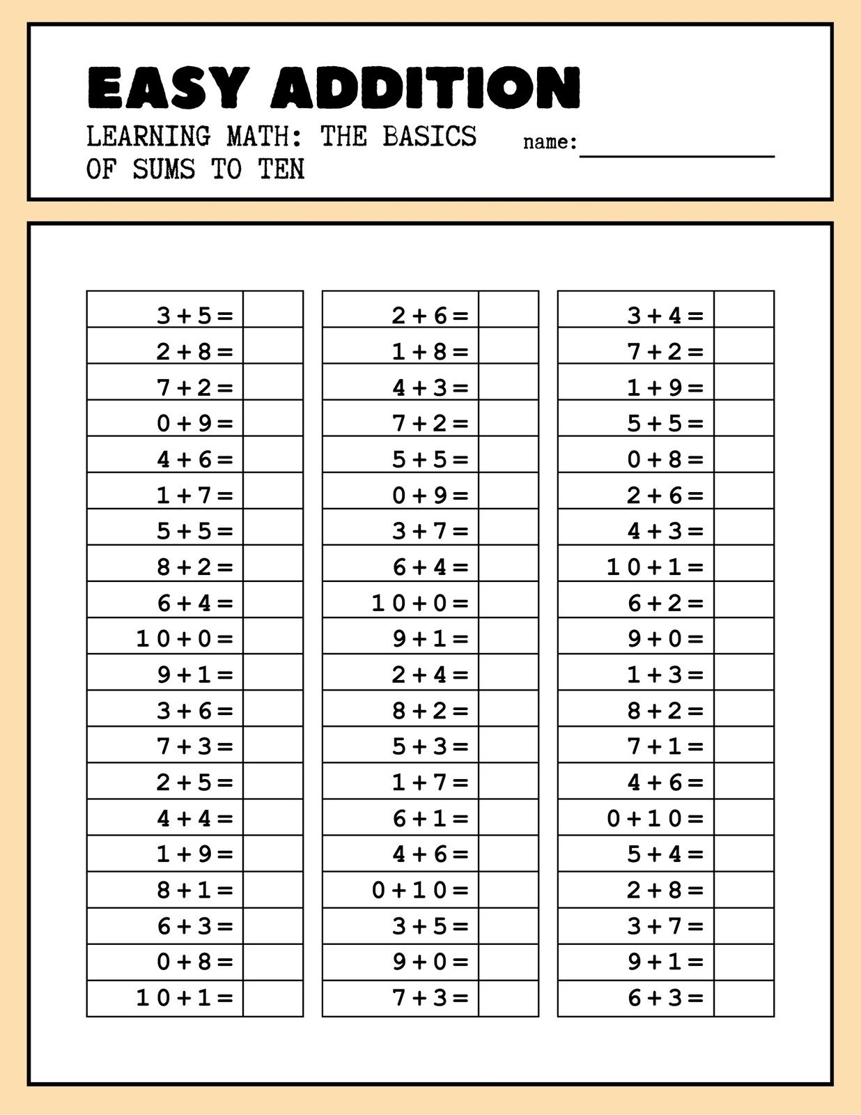 Free 1st Grade Math Worksheet Templates To Customize Canva