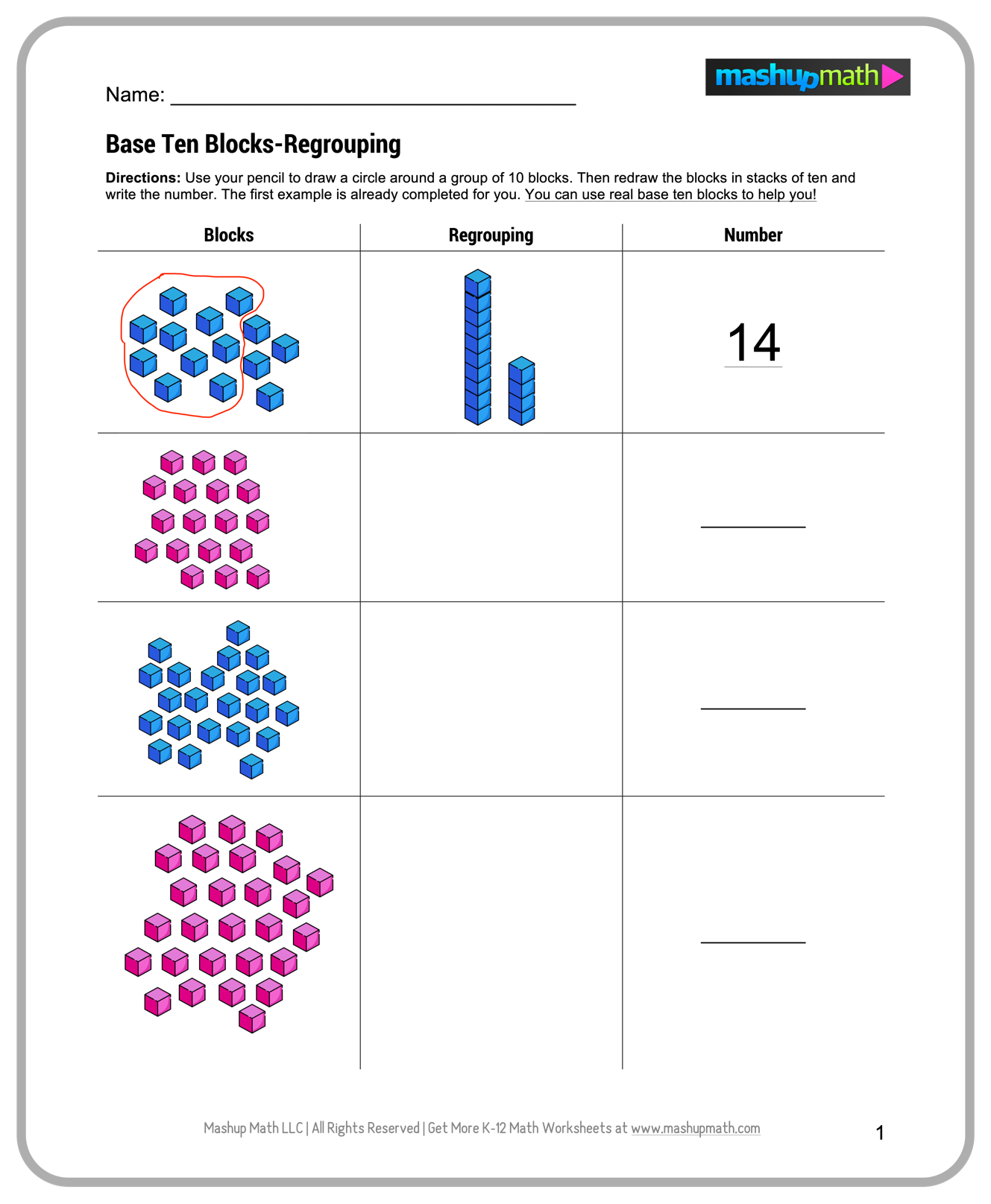 Math Worksheets For Second Graders