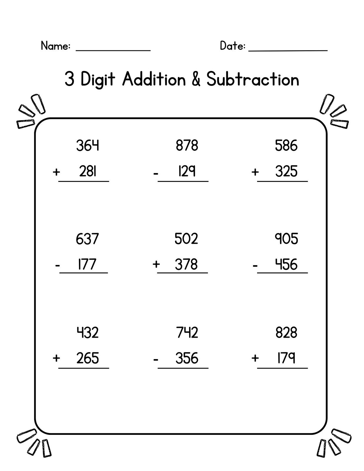 Math Worksheets 3rd