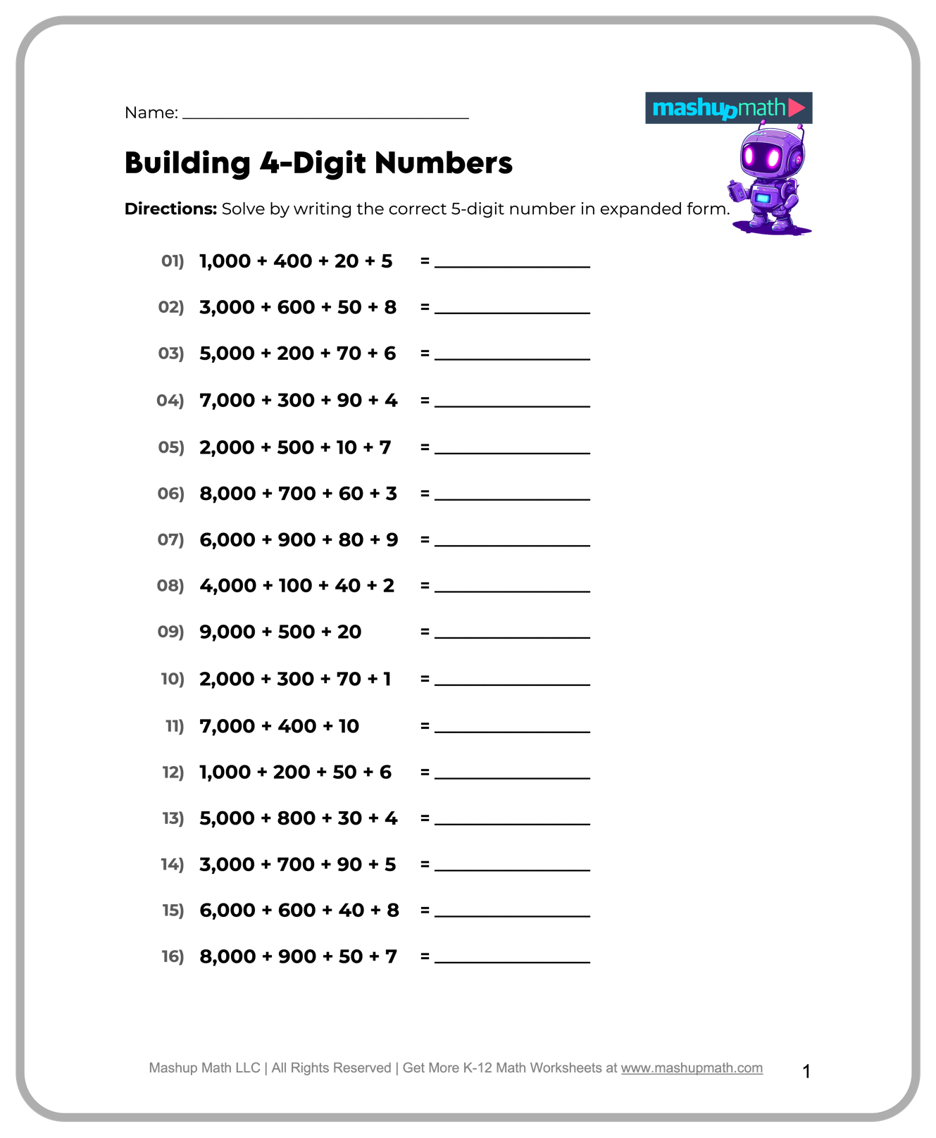 Math For Class 5 Worksheet