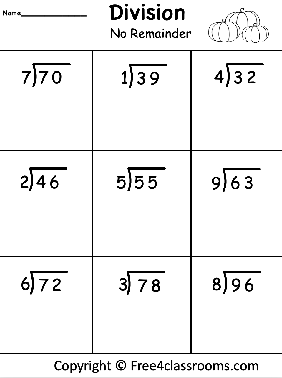 Math And Division Worksheets