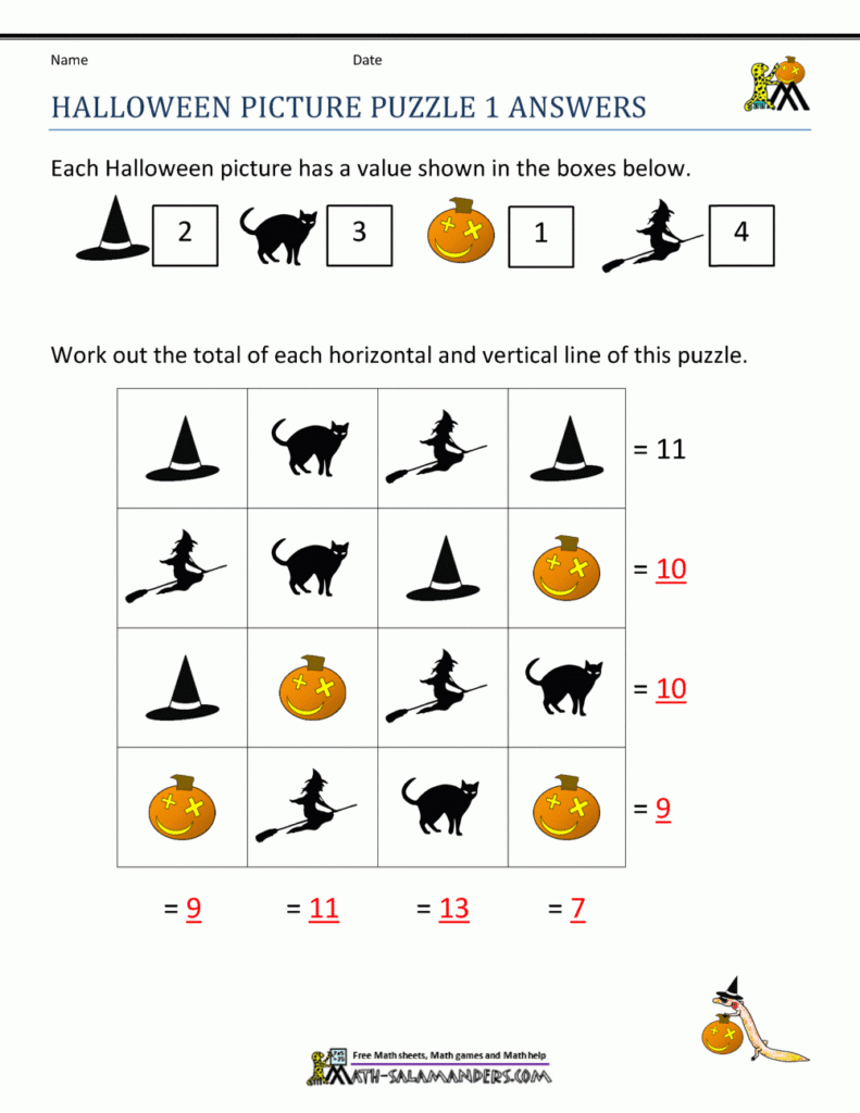 Halloween Math Worksheet