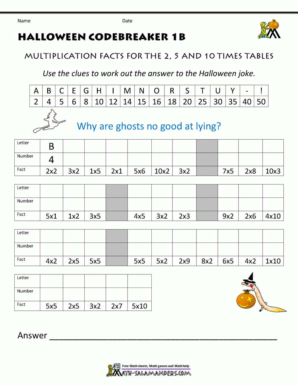 Fun Math Worksheets For Middle School