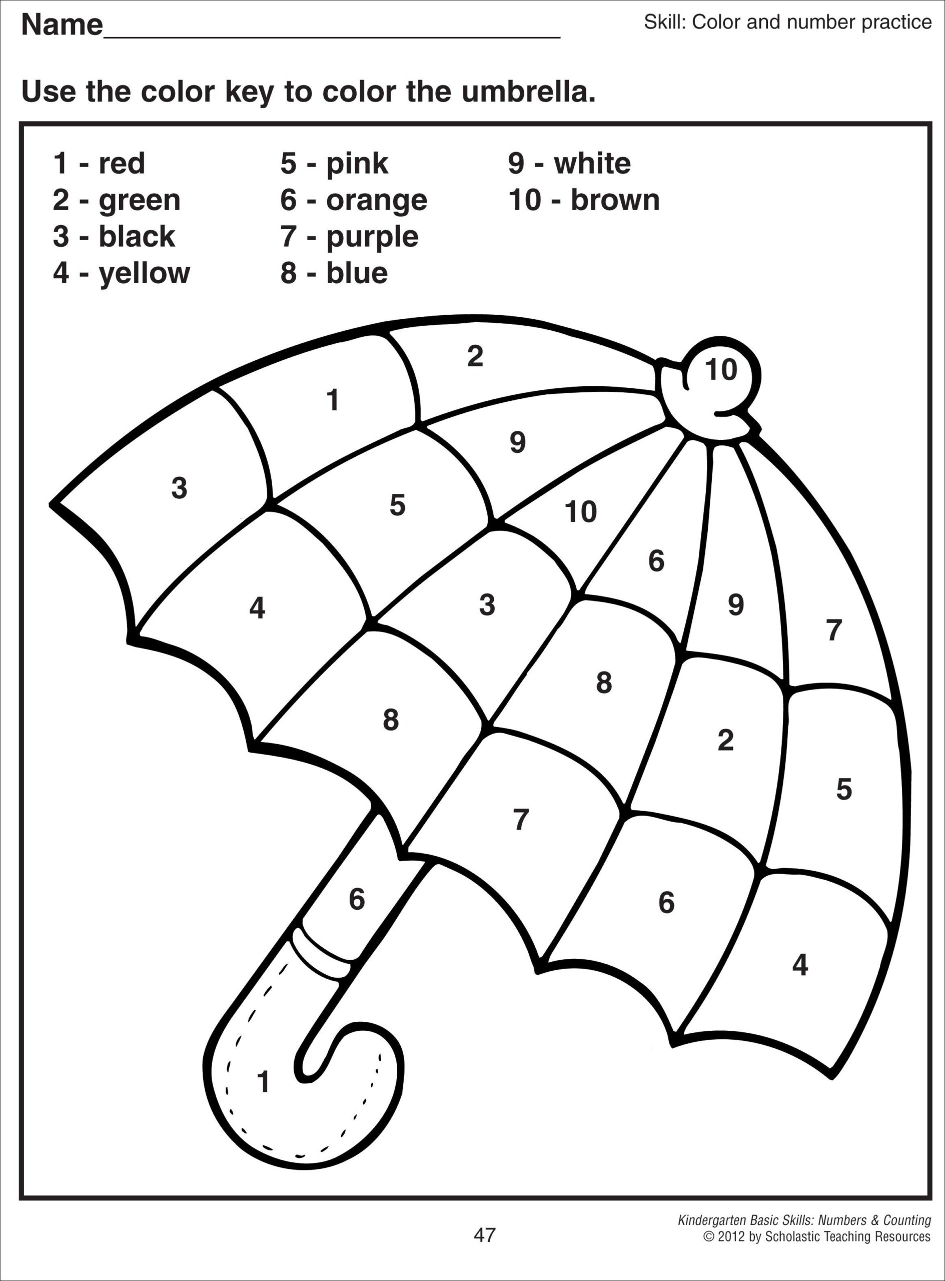 Free Kindergarten Coloring Worksheets Olympiad Tester 