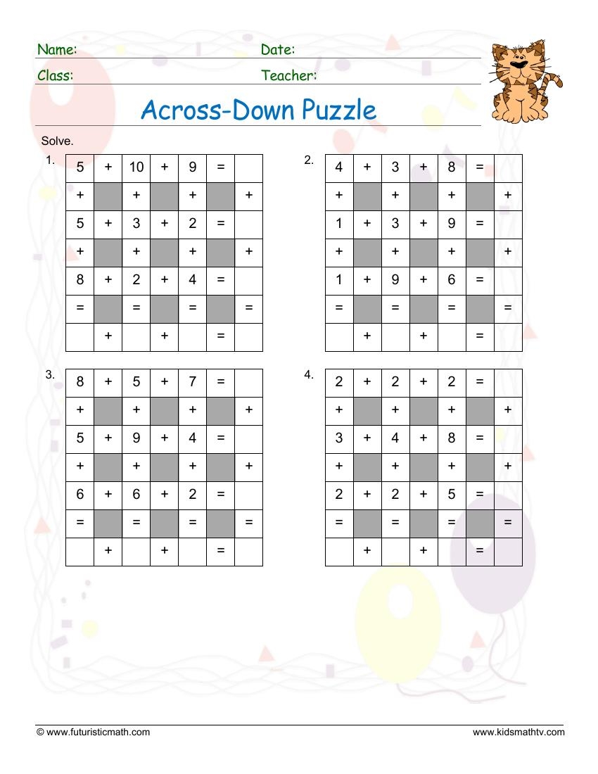 Math Puzzles Worksheets