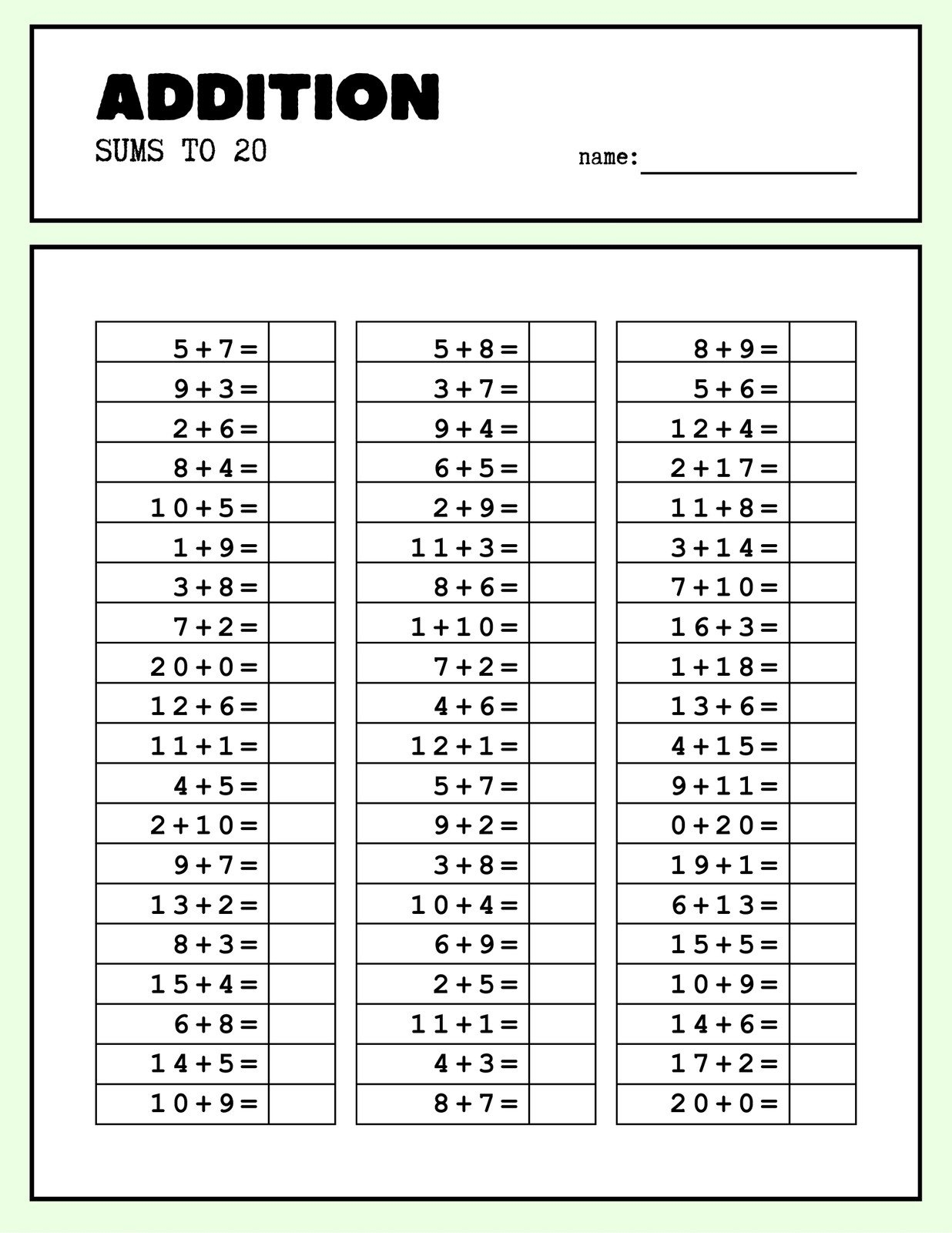 Second Grade Math Worksheets Free