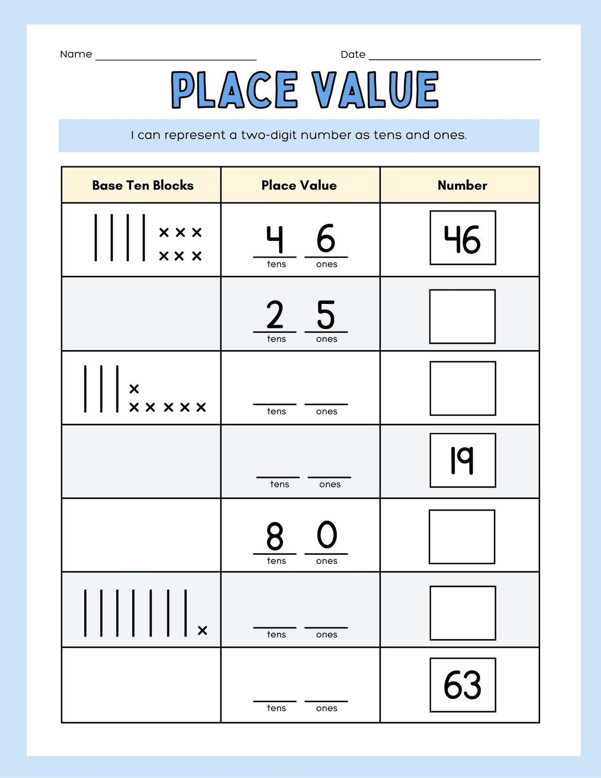 Free Printable 2nd Grade Math Worksheet Templates Canva