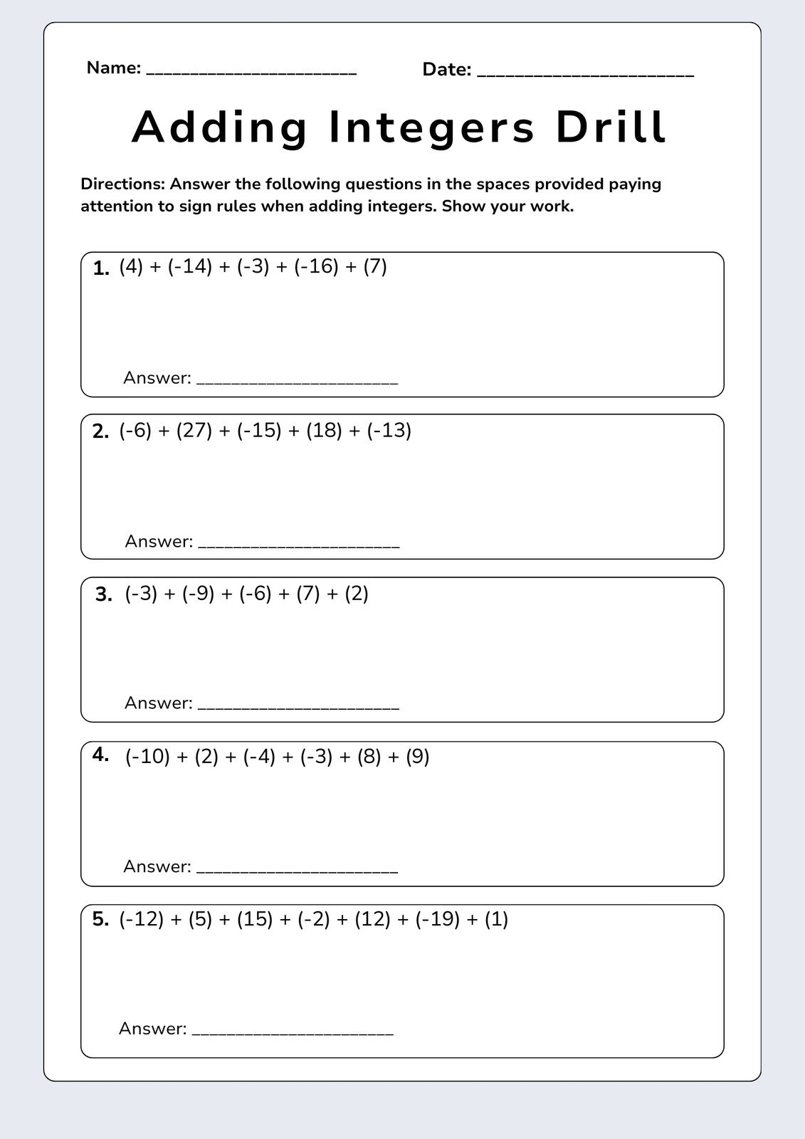 Math 8th Grade Worksheets