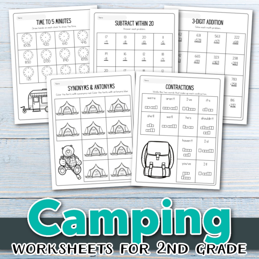 Math Camping Worksheets Printable