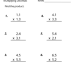 Free Printable Decimals Multiplication Worksheet For Fifth Grade Worksheets Library