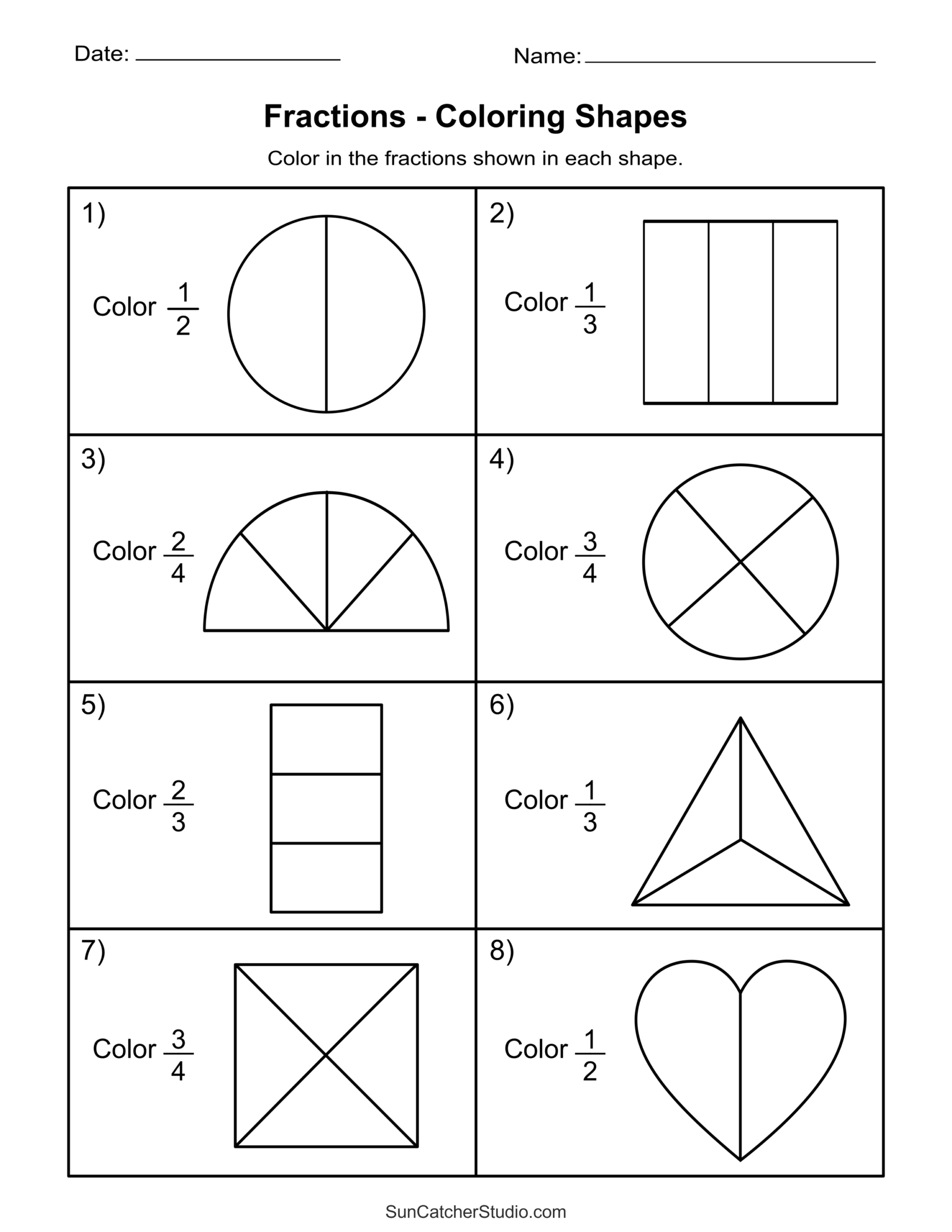 Math Fractions Worksheet