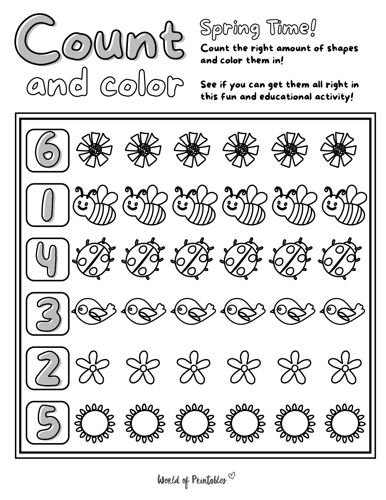 Free Printable Spring Math Worksheets For Students Worksheets Library