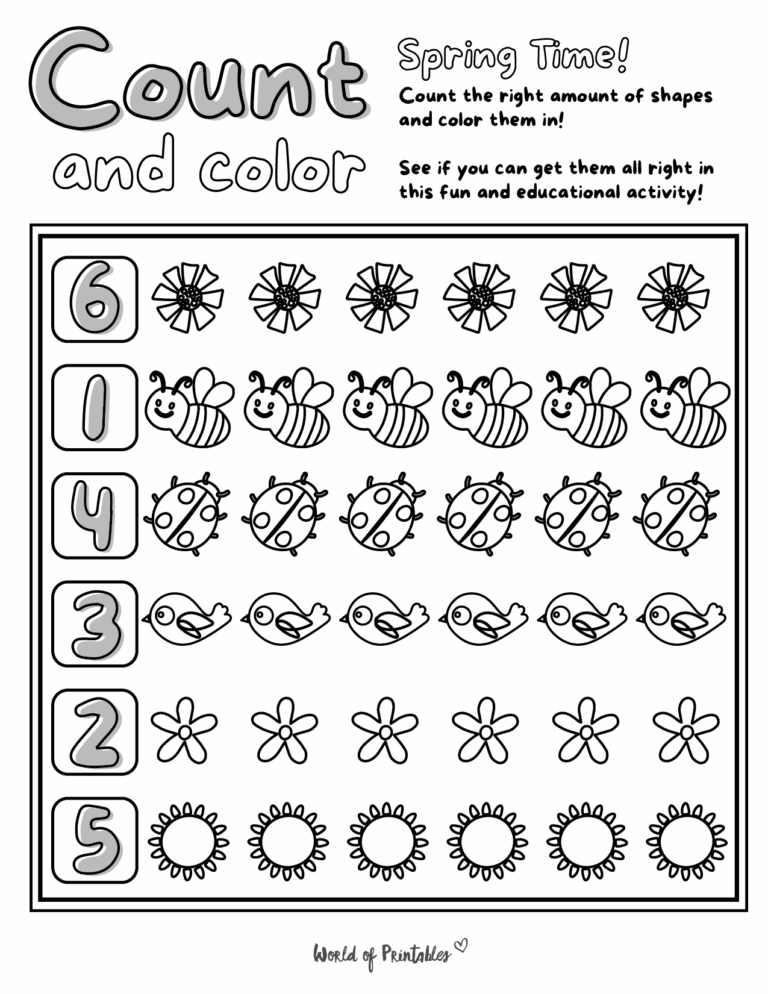 Free Printable Spring Math Worksheets For Students Worksheets Library