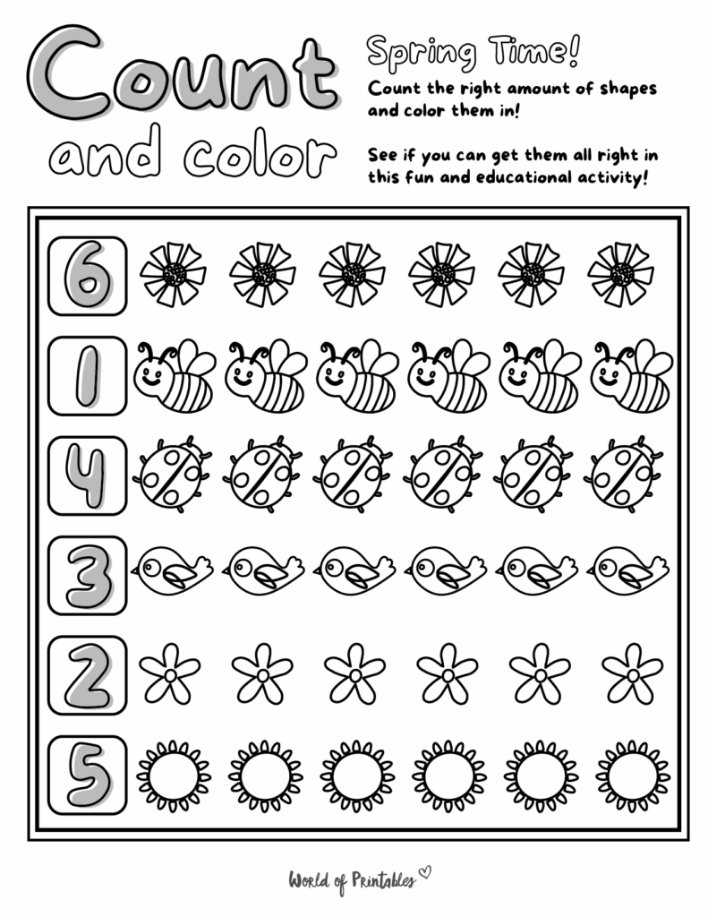 Free Printable Spring Math Worksheets For Students Worksheets Library
