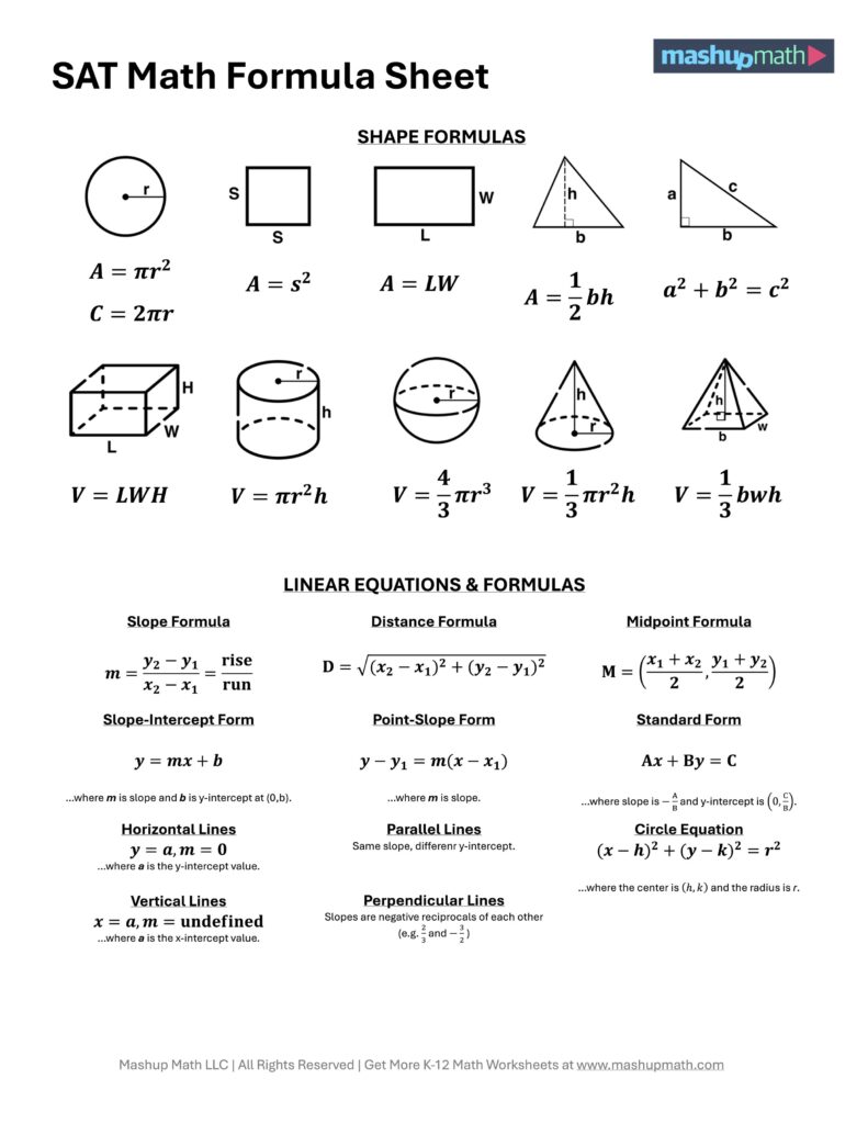 Sat Math Practice Worksheets