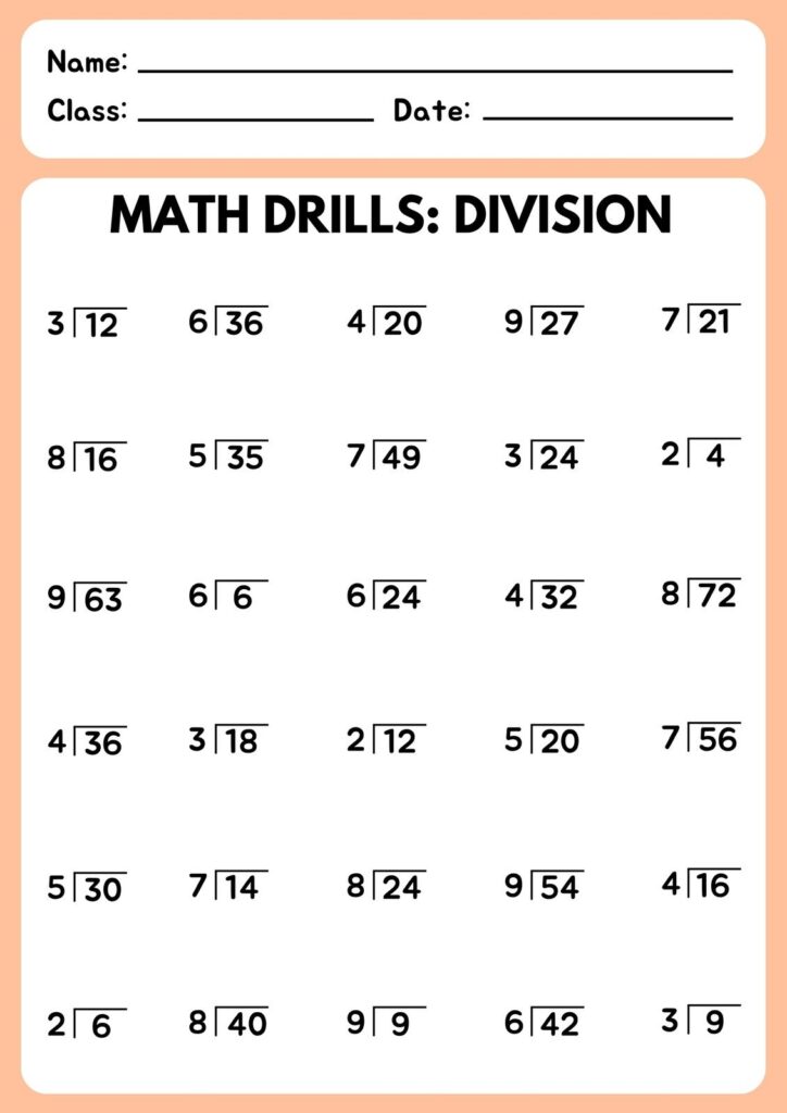 Division Math Worksheets