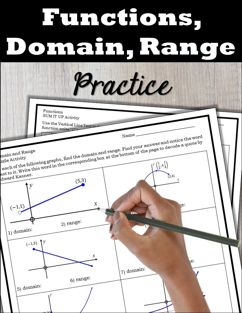 Domain And Range Math Worksheets