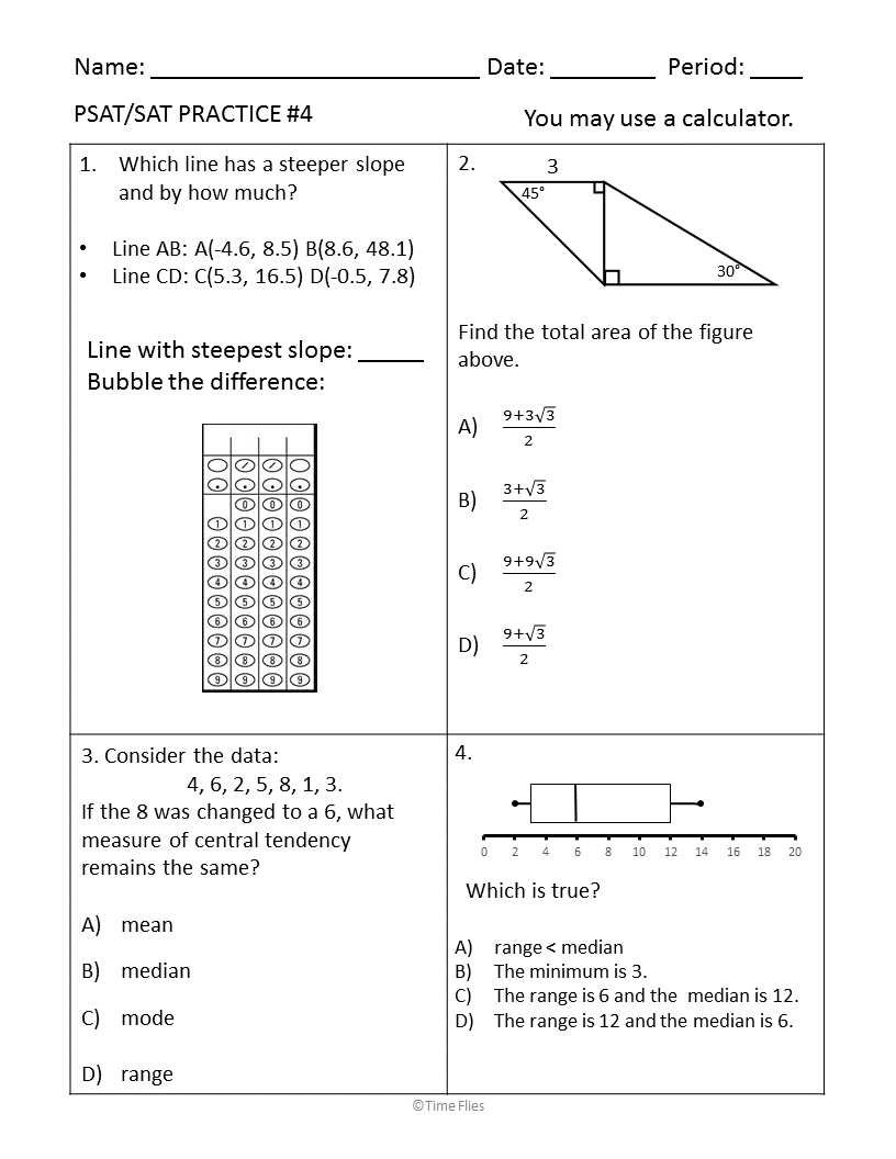 Getting Ready For The October PSAT Math Portion Time Flies Edu