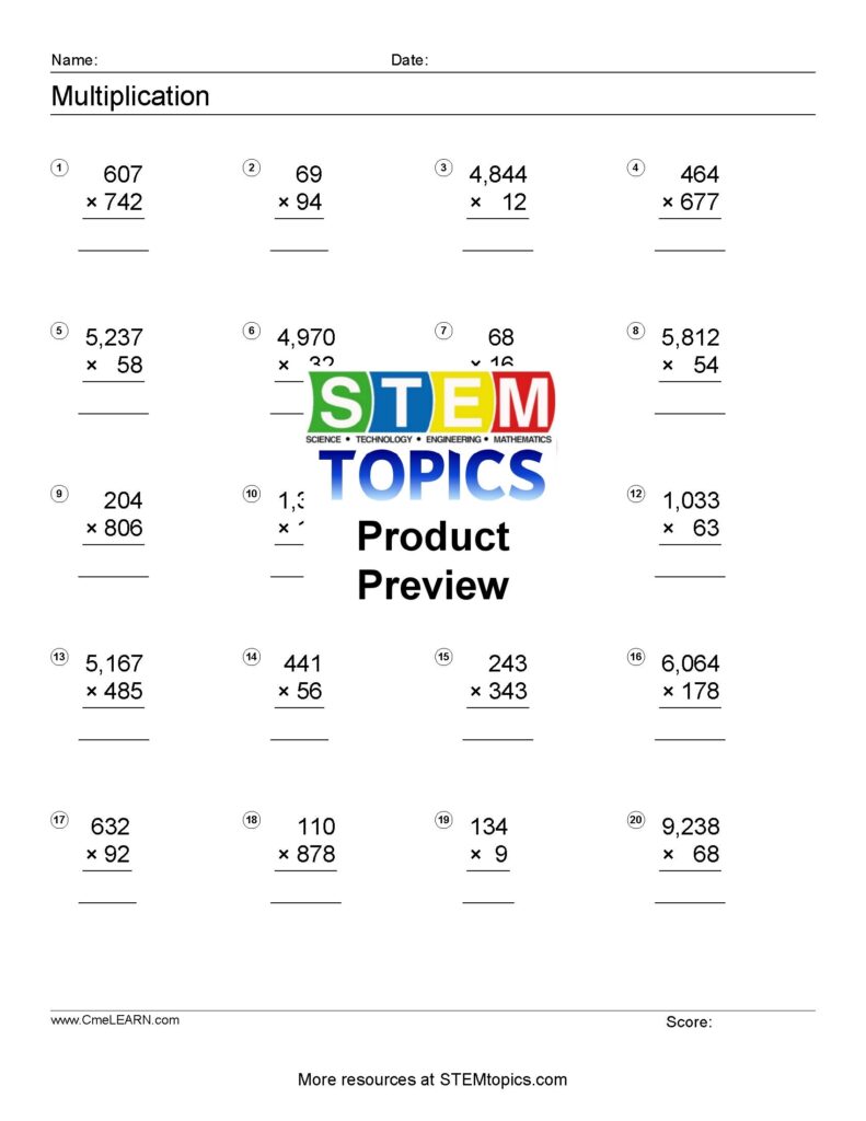 Math Worksheets For Grade 6