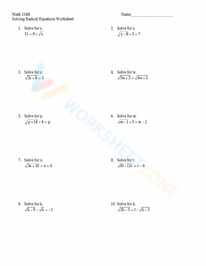 Grade 7 Solving Literal Equations Worksheets 2025
