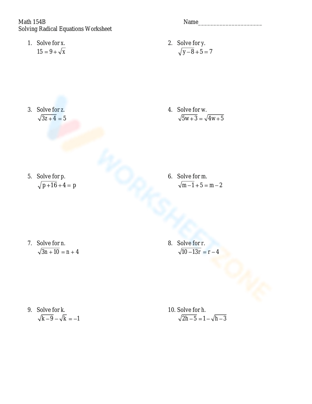 Grade 7 Solving Literal Equations Worksheets 2025