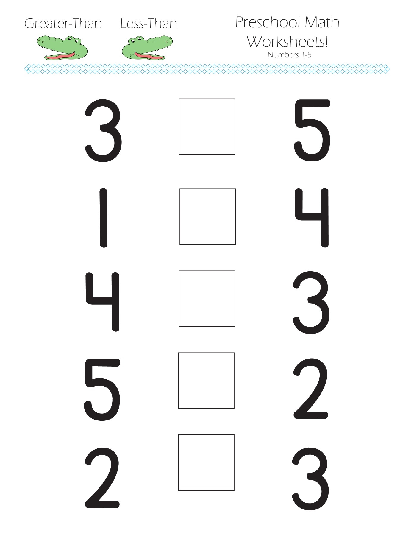 Greater Than Less Than Preschool Math Worksheets Flip EBook Pages 1 9 AnyFlip
