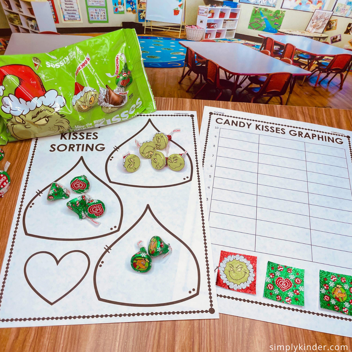 Grinch Day Activities U0026 Hershey Kiss Graphing Simply Kinder