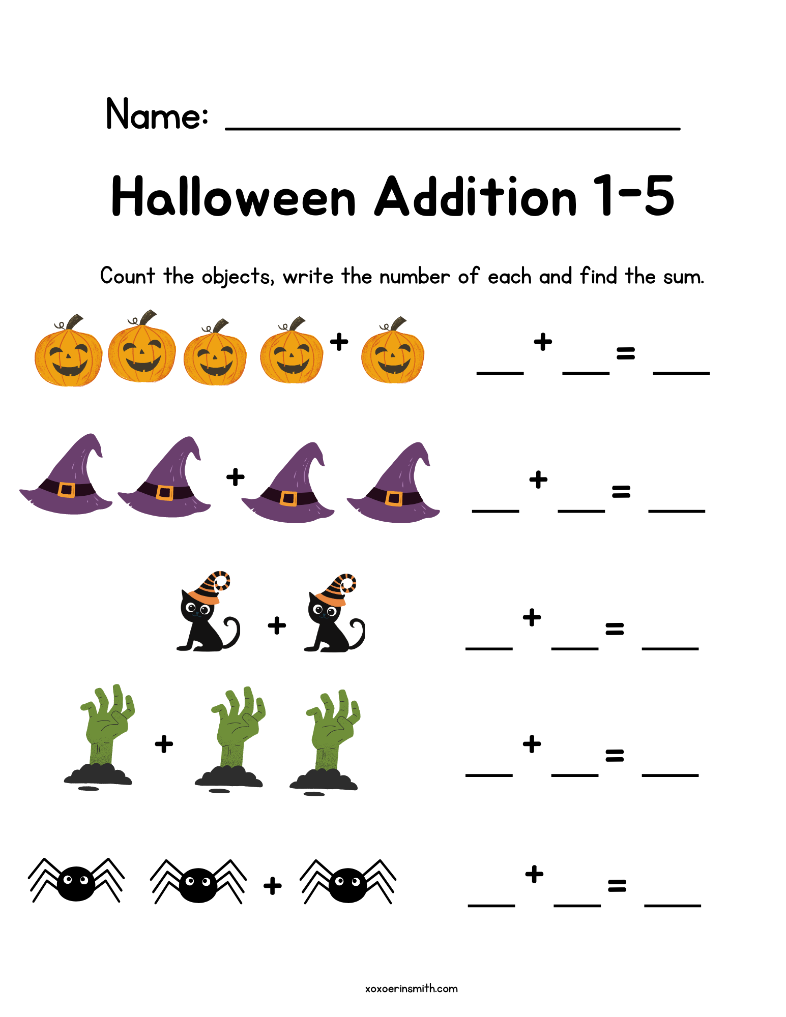 Math Halloween Worksheets