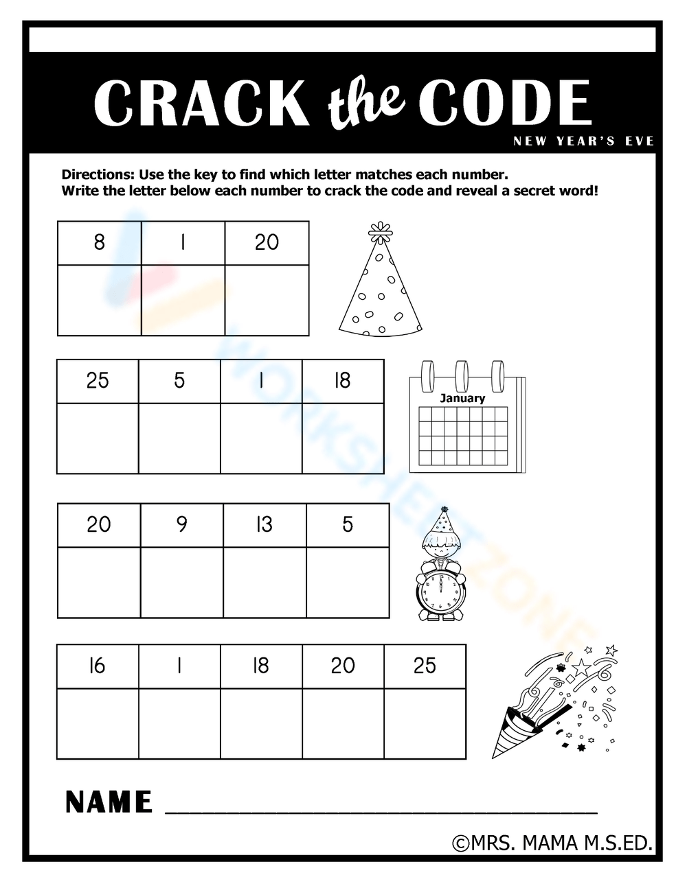 Happy New Year 2024 NO PREP Math ELA New Years Activities The Worksheets Library