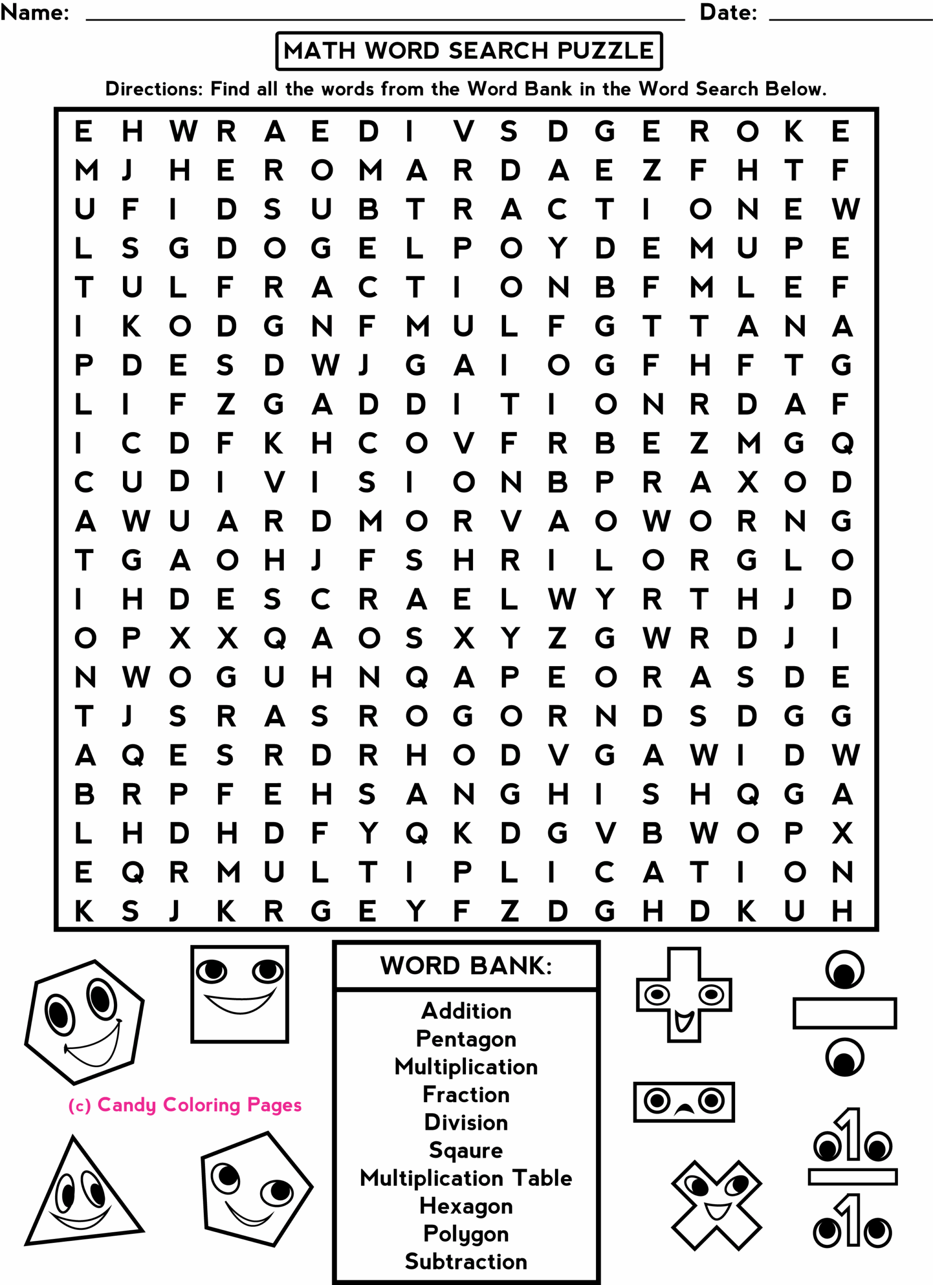 Fun Math Worksheets 5th Grade