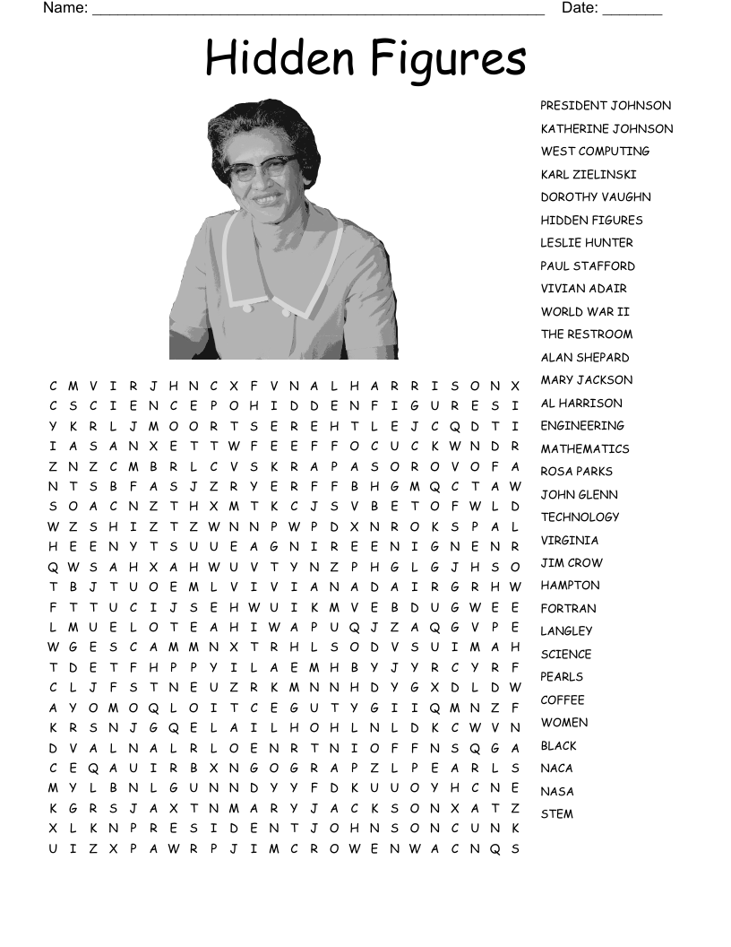 Hidden Figures Math Worksheet