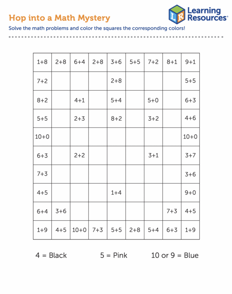 Hop Into A Math Mystery Game Learning Resources