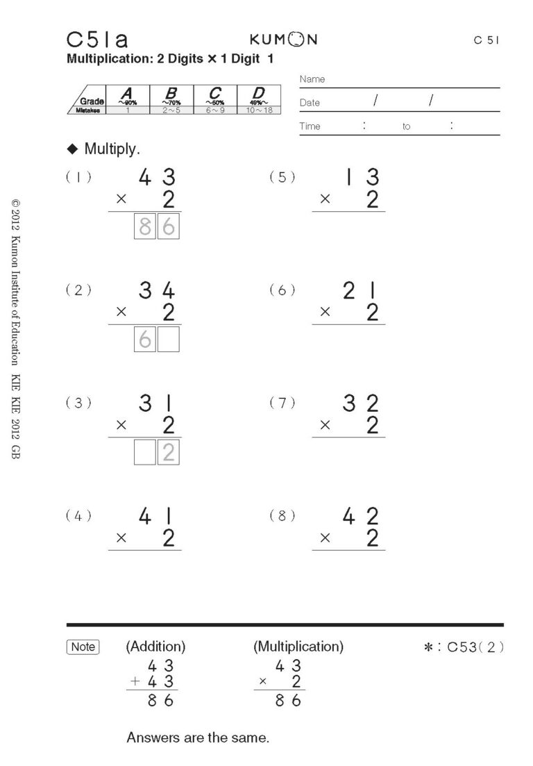 How Does The Kumon Maths Programme Develop School Children In Key Worksheets Library