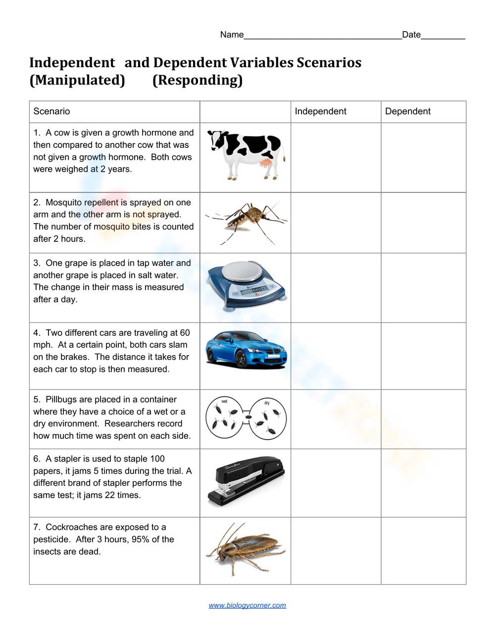 Independent And Dependent Variables Worksheets 2025