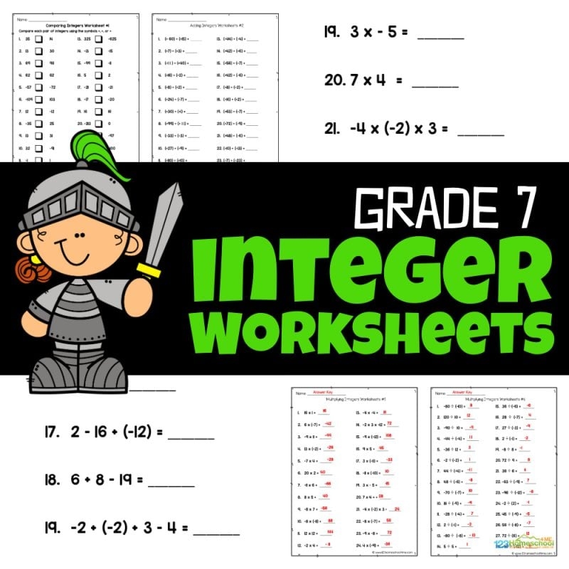 Math Integers Worksheet
