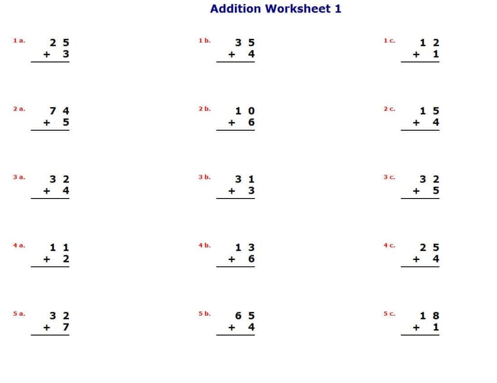 K5 Worksheets Math