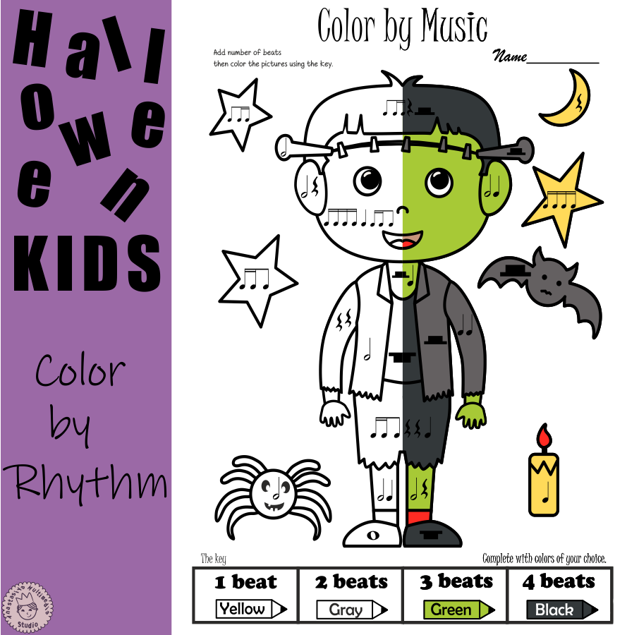 Halloween Coloring Math Worksheets