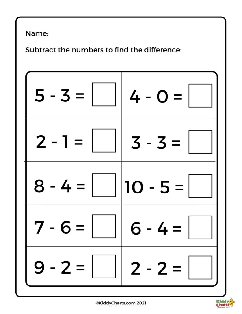Math Worksheet Kindergarten