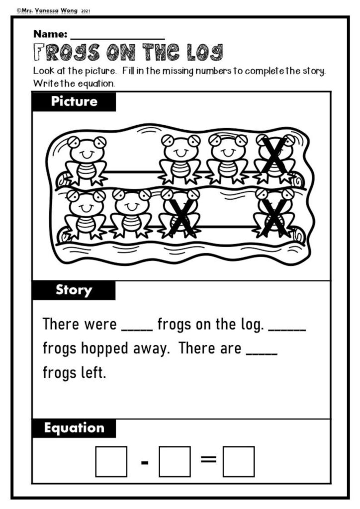 Kindergarten Math Worksheets Subtraction Word Problems Distance 