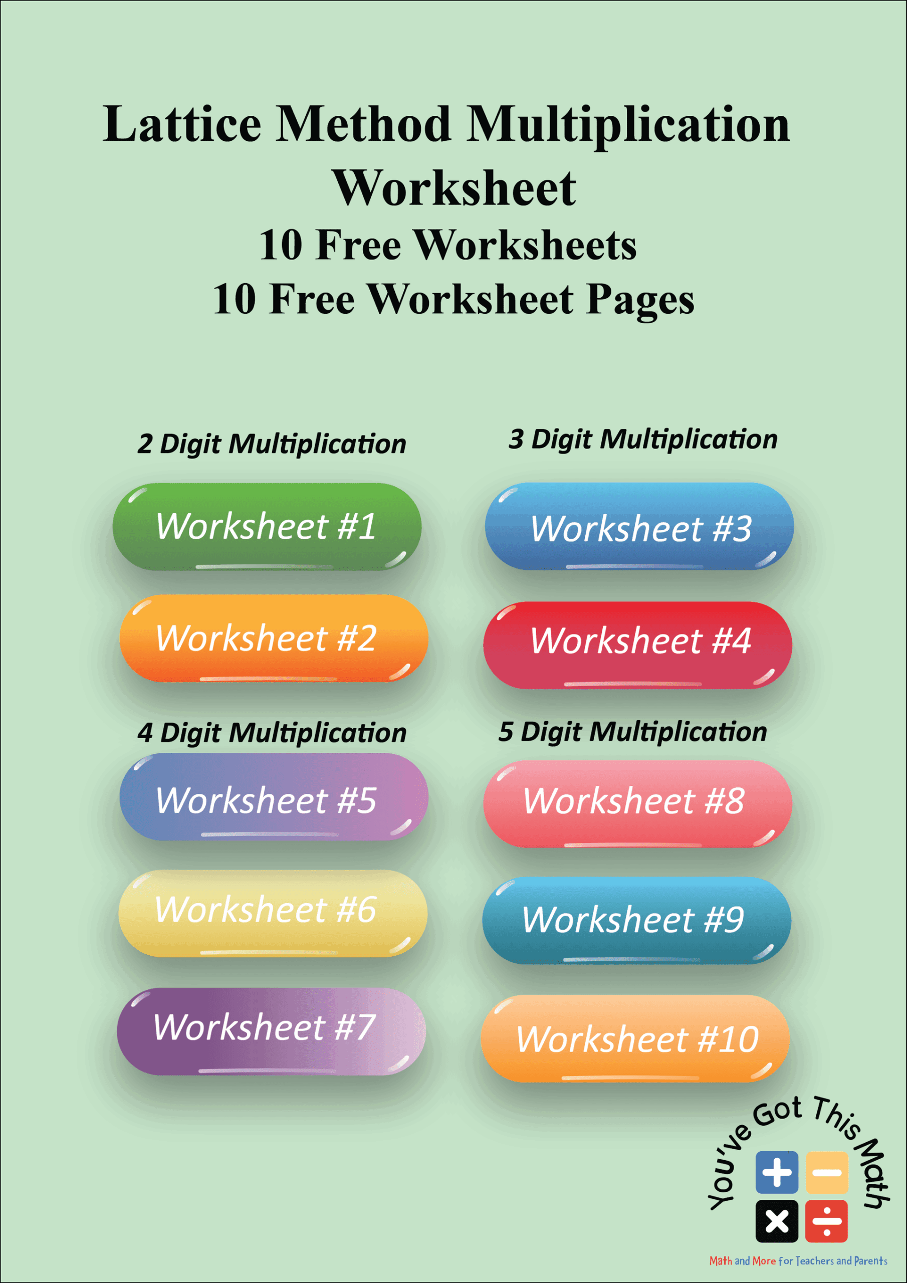 Lattice Method Multiplication Worksheet Free Printable