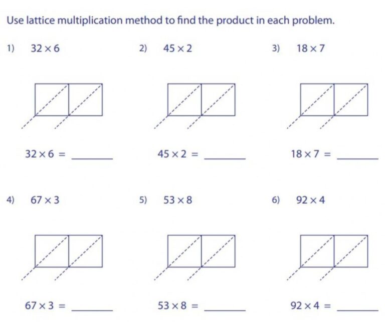 Lattice Multiplication Activity Live Worksheets Worksheets Library
