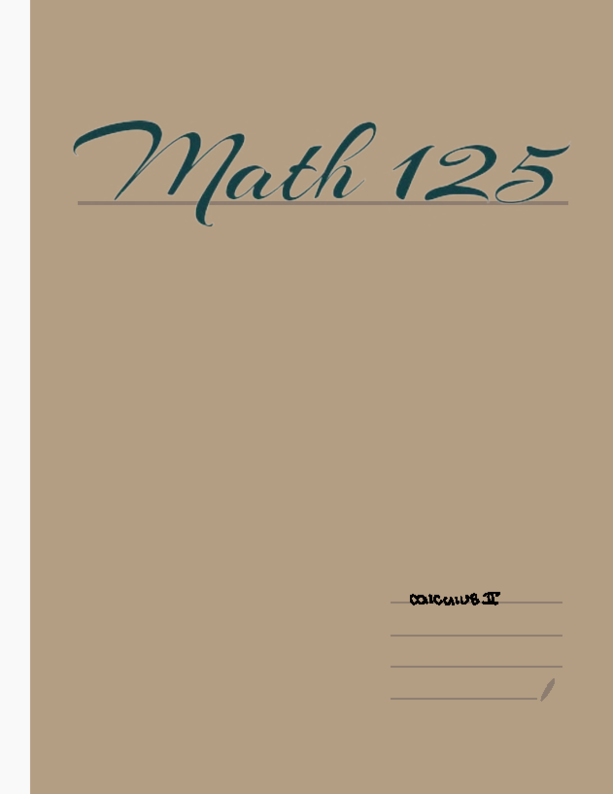 Math 125 Worksheets
