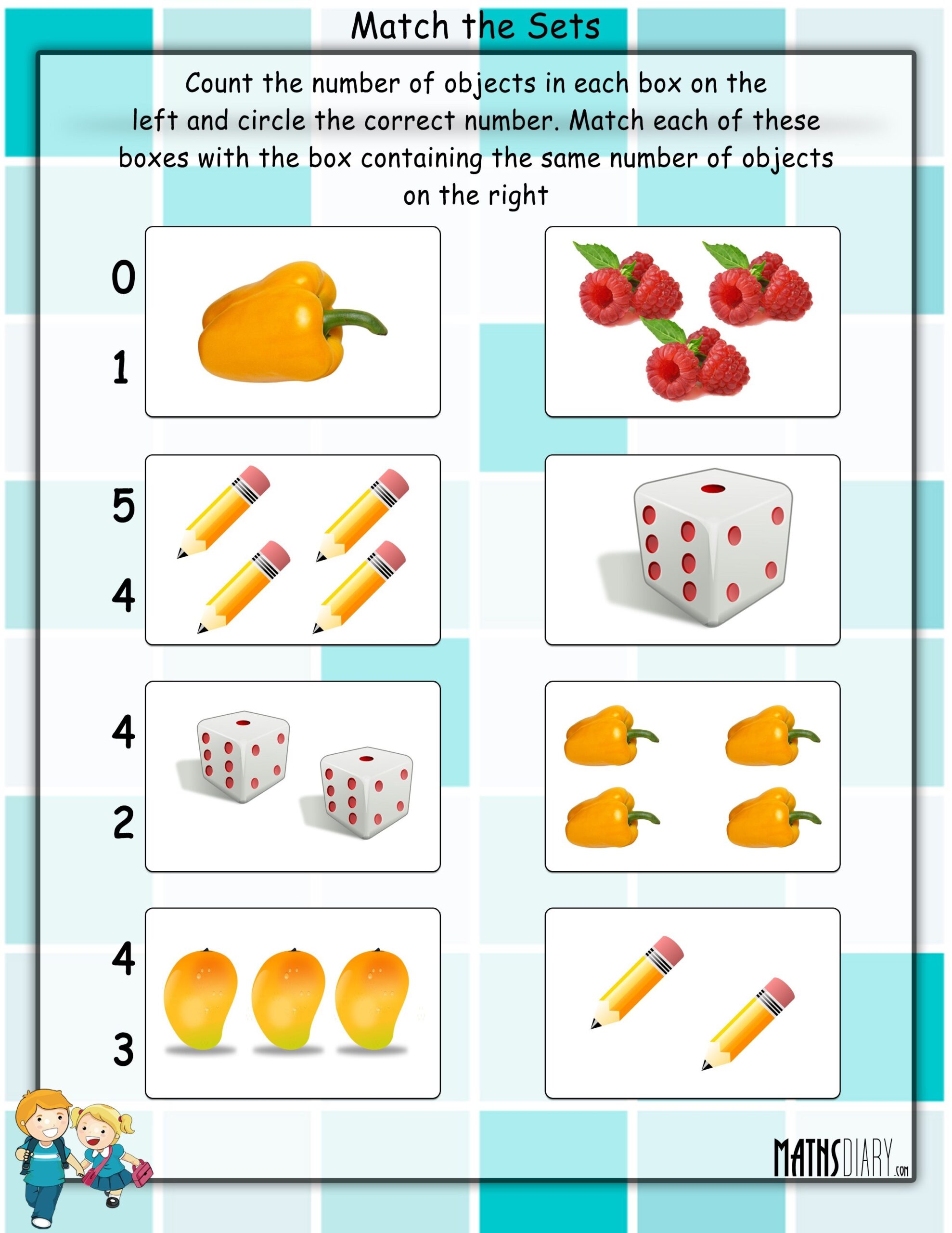 Match The Sets Math Worksheets MathsDiary Worksheets Library
